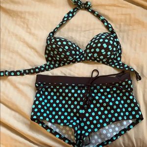 Polka dot bathing suit